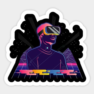 Vaporwave aesthetic Shirt 80s retro style vr gift Sticker